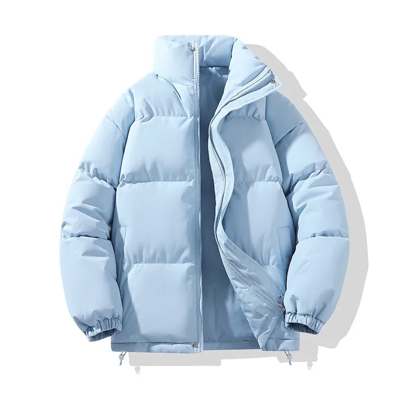 Unisex New Winter Warm Puffer Jackets Men Padded Down Outwear Zipper Closure Long Sleeve Couple Outdoor Coat